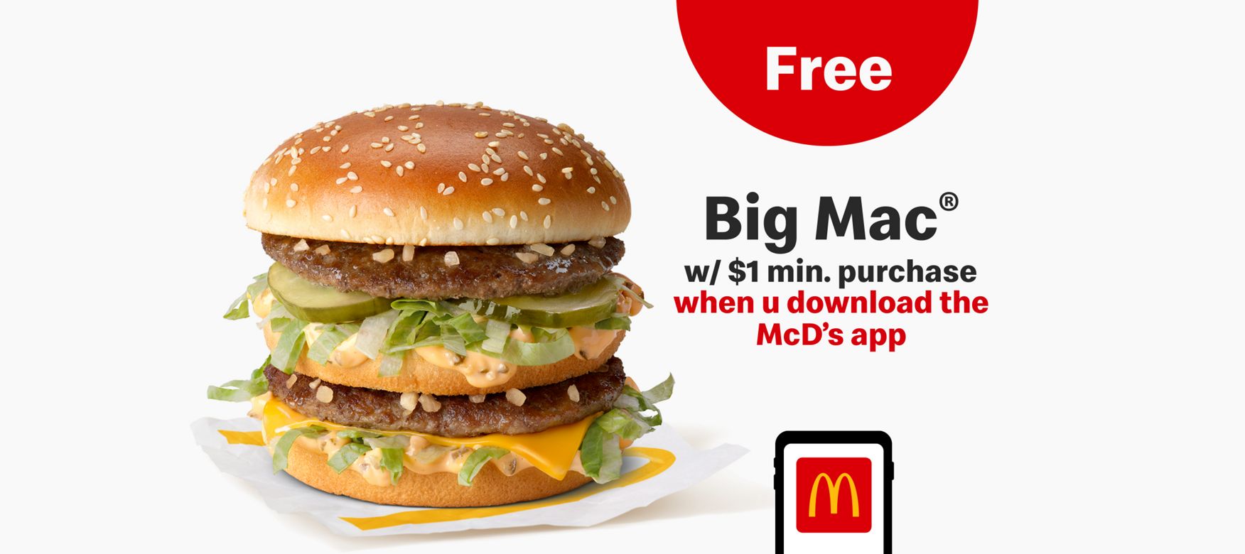 Free Big Mac with $1 Minimum Purchase at McDonald’s