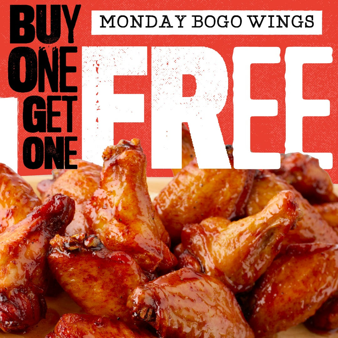 Monday BOGO Wings at Smokey Bones