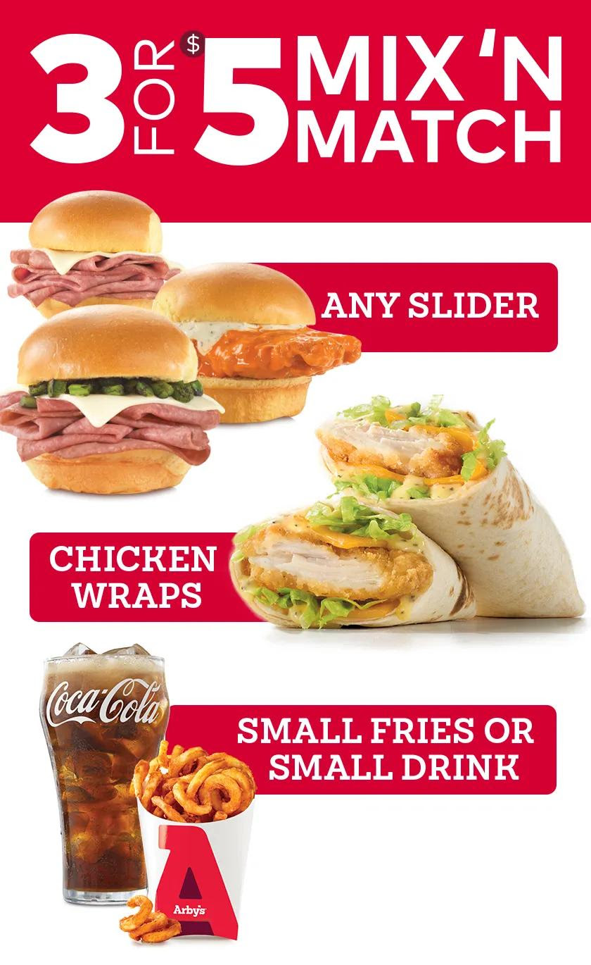 3 for $5 Mix N Match at Arby’s for Limited Time Only