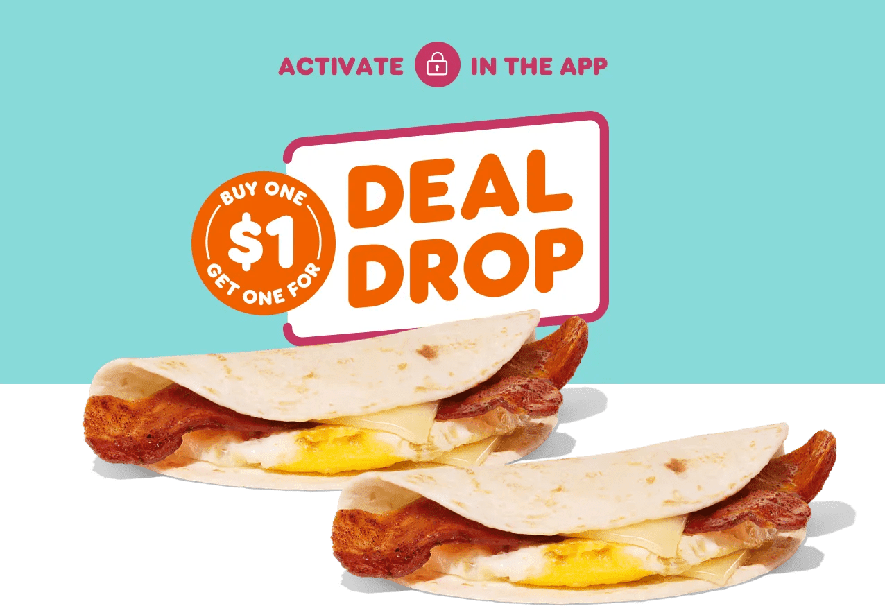 Buy One Wake-Up Wrap from Dunkin Get One for $1