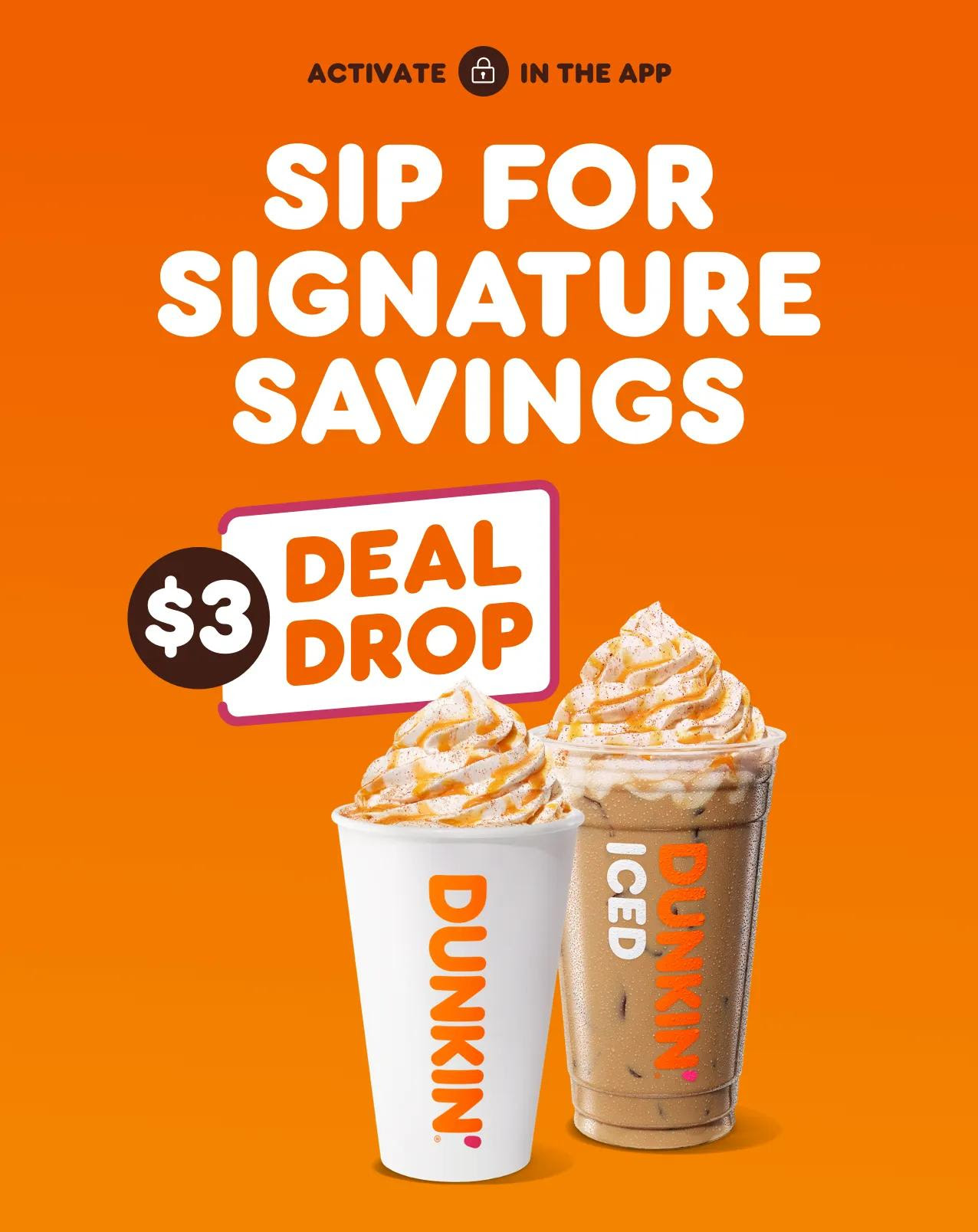 $3 Latte from Dunkin Through September 9th