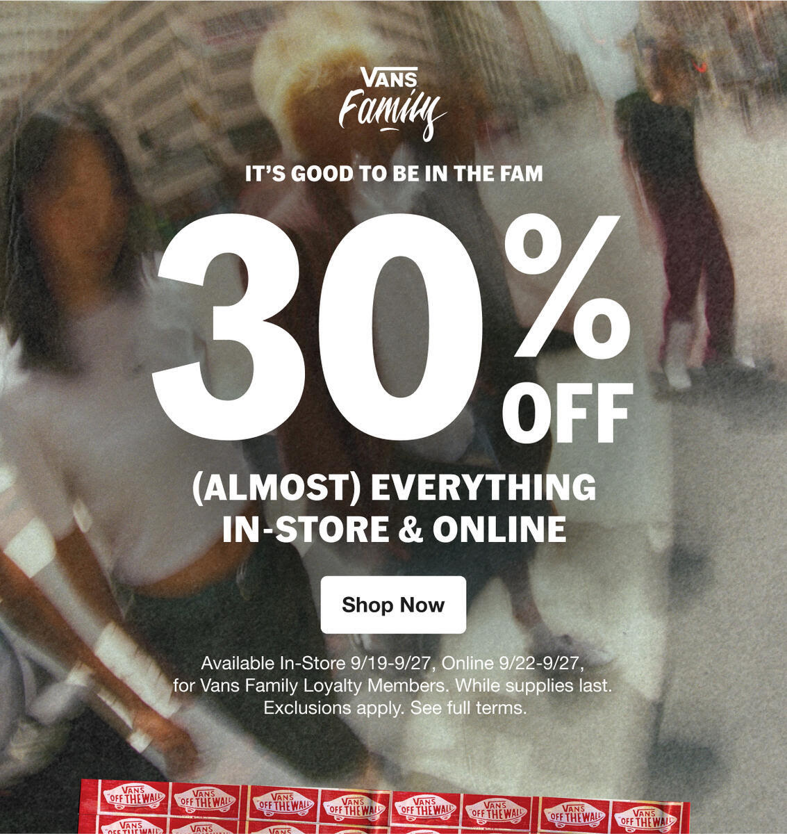 30% Off Almost Everything Sale from Vans