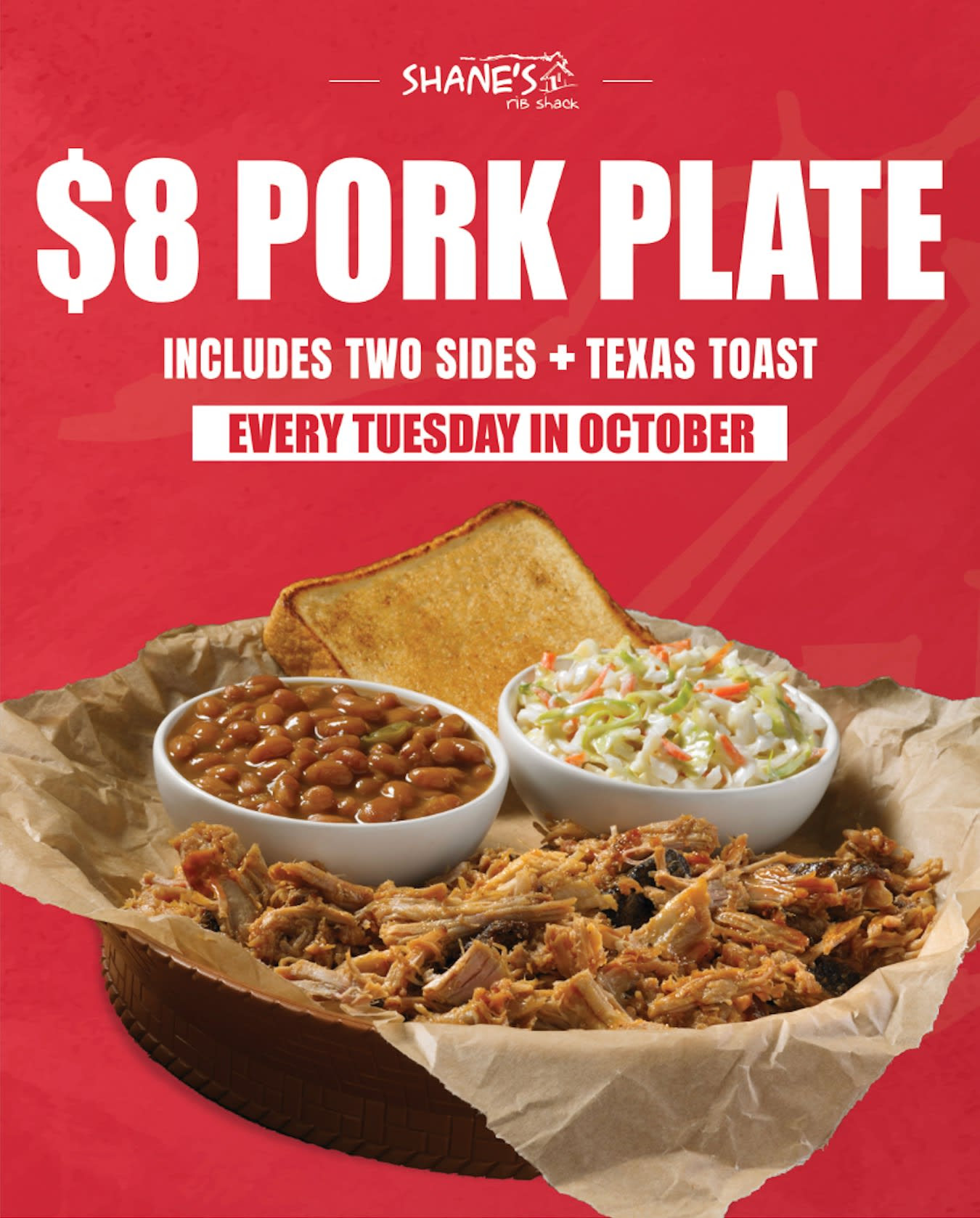 $8 Pork Plate Every Tuesday in October