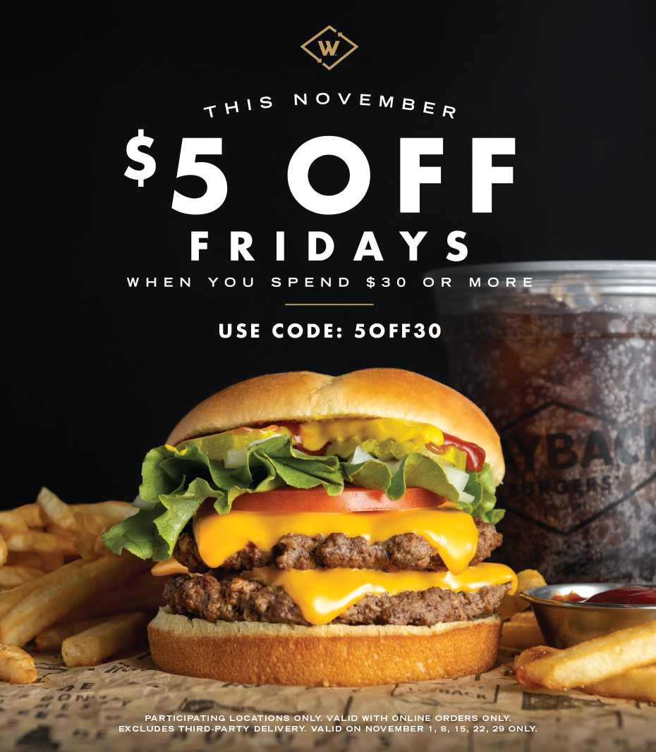 $5 Off Fridays at Wayback Burgers Throughout November